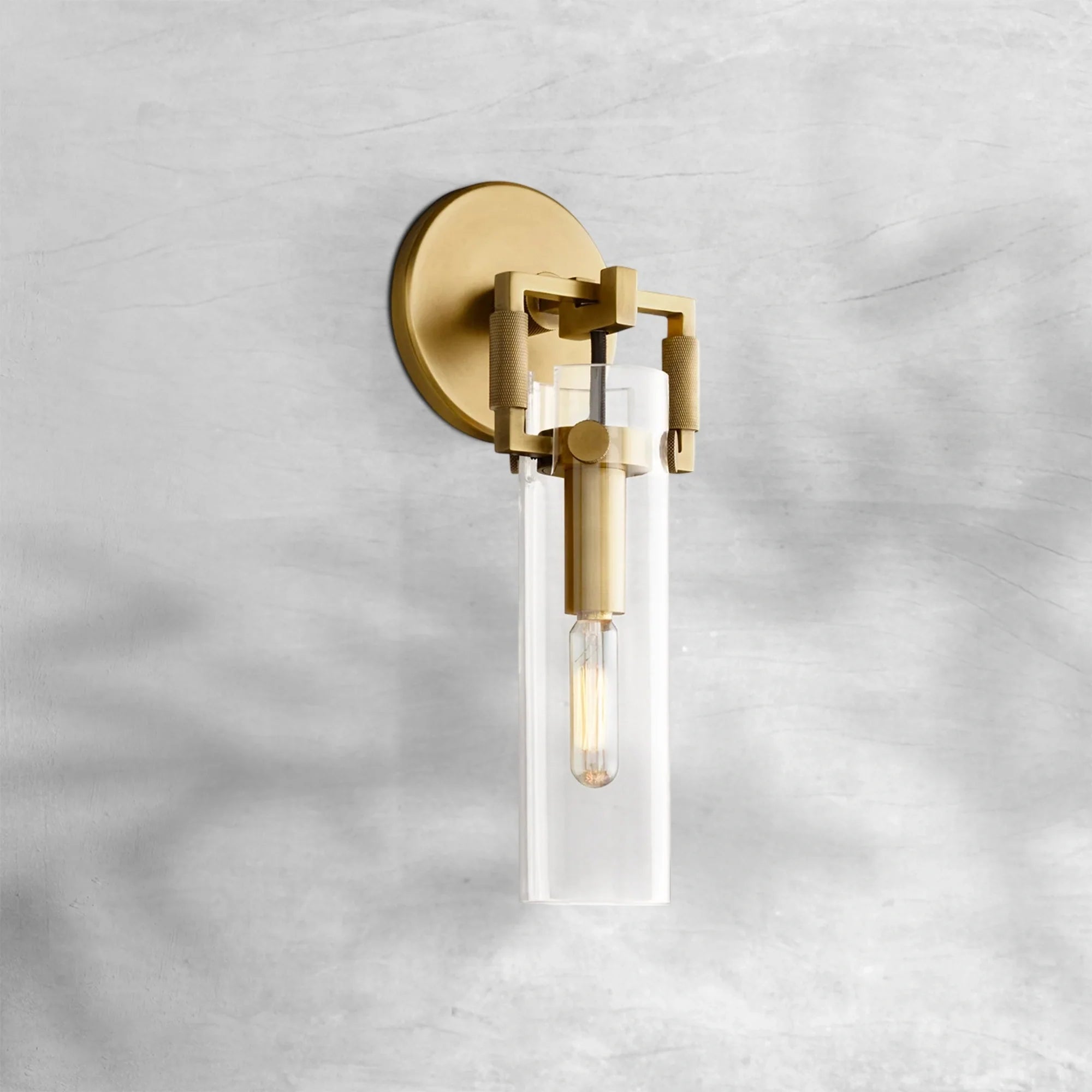 Machine Glass Cylinder Wall Sconce