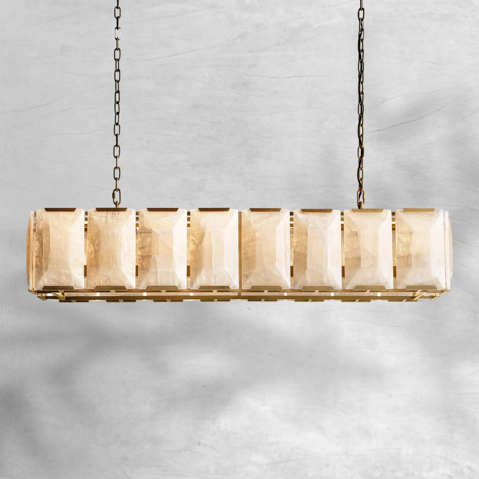 Harlew Calcite Rectangular Chandelier 54"