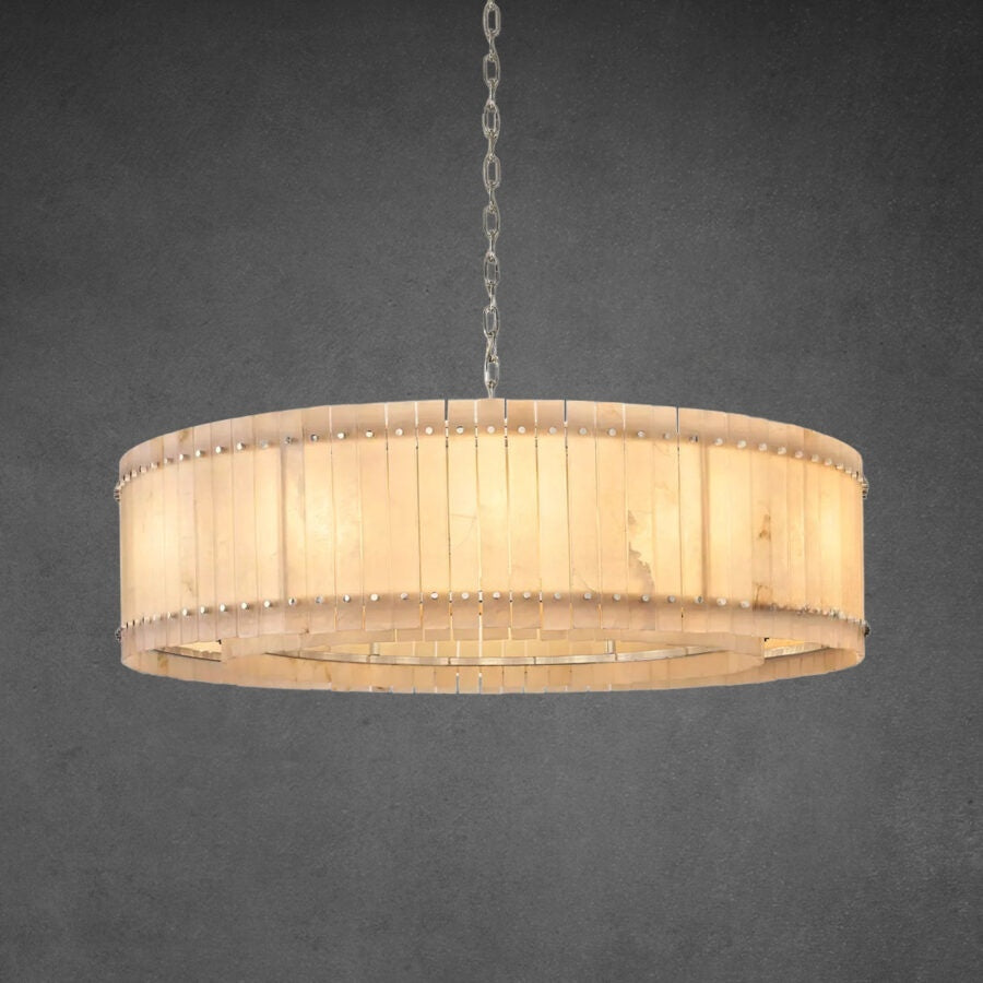 Lux Alabaster Round Chandelier 60″