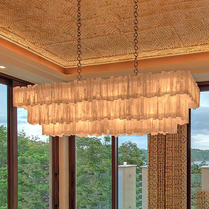 Selenine Rectangular Multi-Tier Chandelier