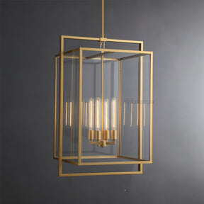 Becker Glass Lantern Modern Pendant Light 26" 34"