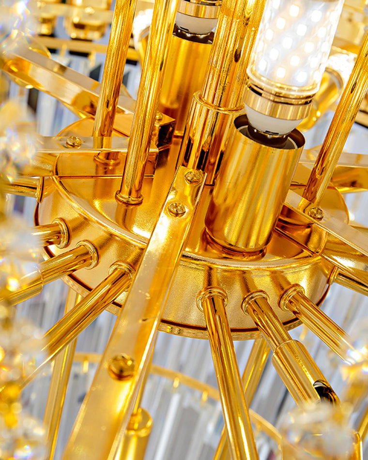 Aria Tiered Gold Crystal Chandelier
