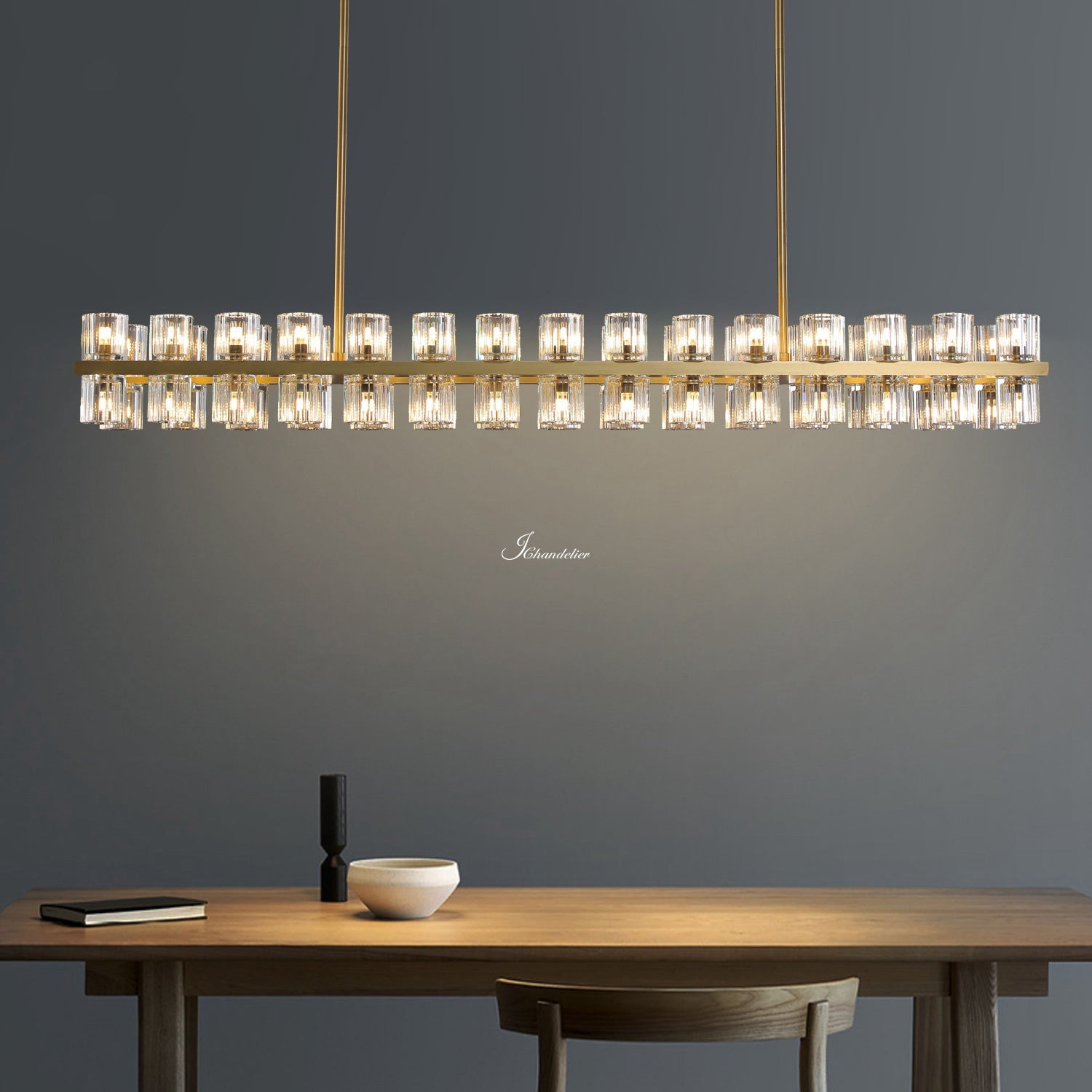 Arcachen Crystal Rectangular Chandelier 72"