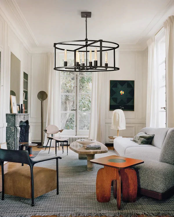 Baker Glass Lantern Modern Round Chandelier 33"44"55"