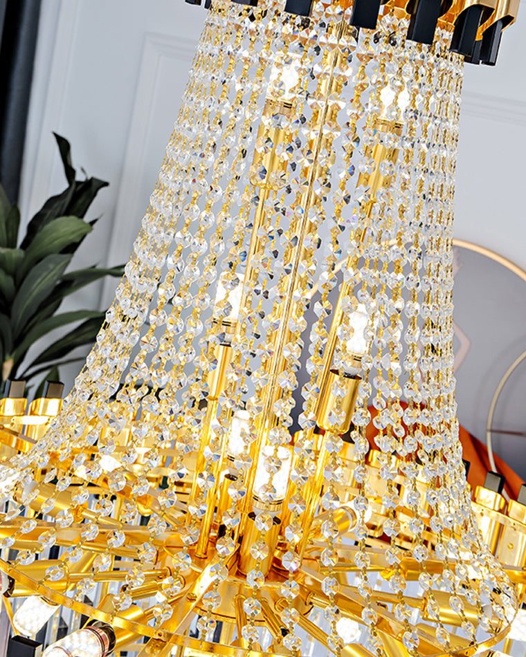 Aria Tiered Gold Crystal Chandelier