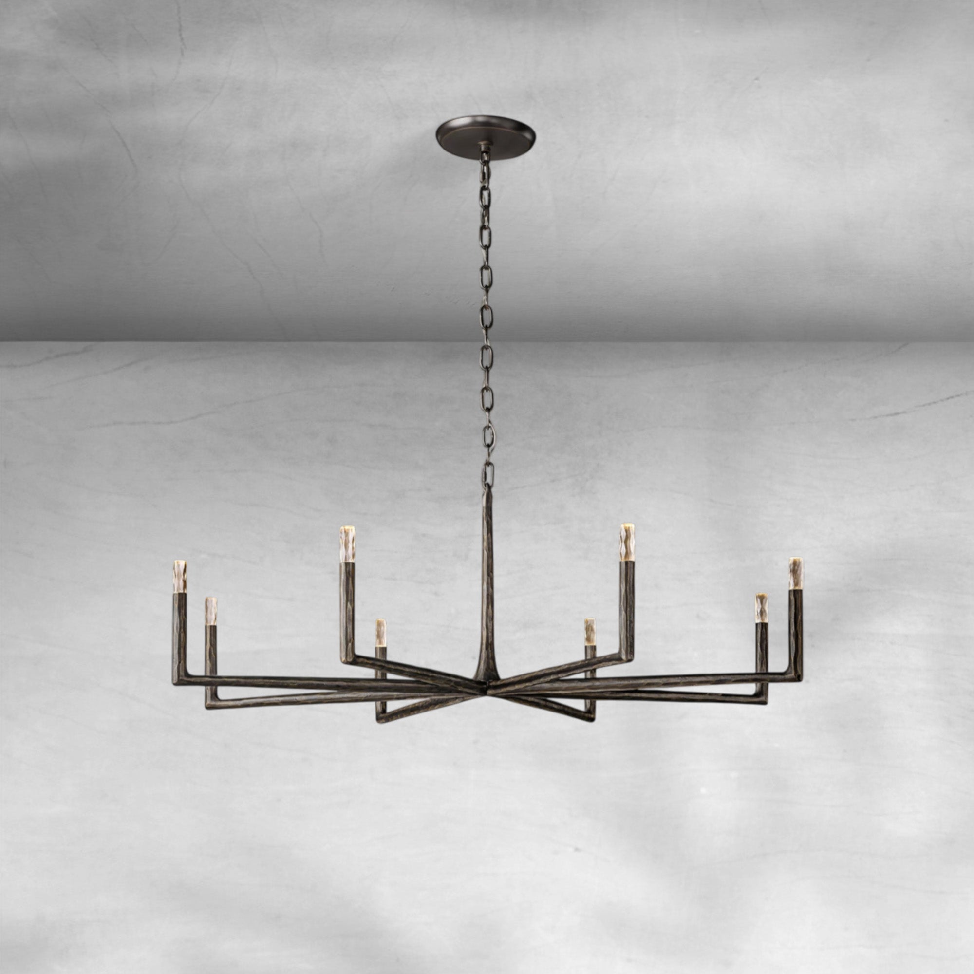 Thaddeas Forged Round Chandelier 36" 48” 60” 72”