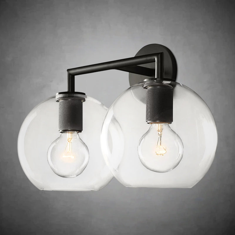 Utilitaive Globe Shade Double Sconce