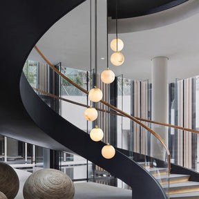 Aria Yanna Long chandelier for Duplex staircase light lucite