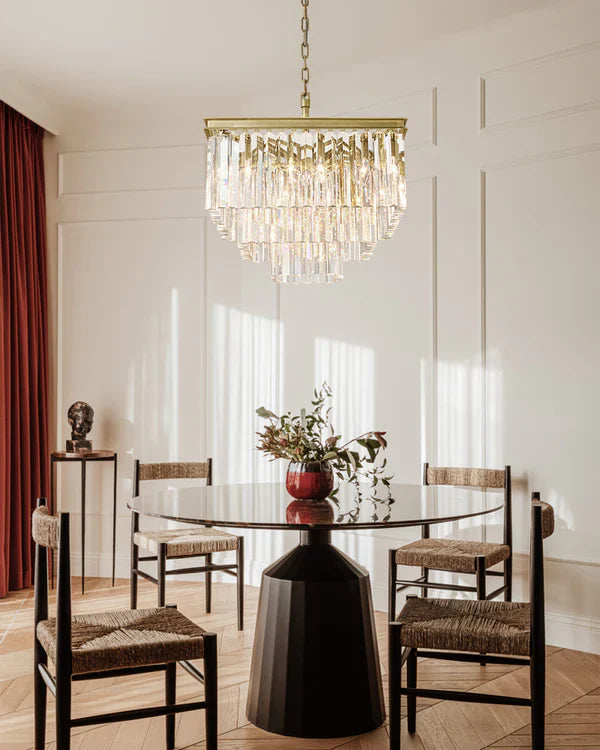 1920s Odaon Art Deco Square Chandelier 22"