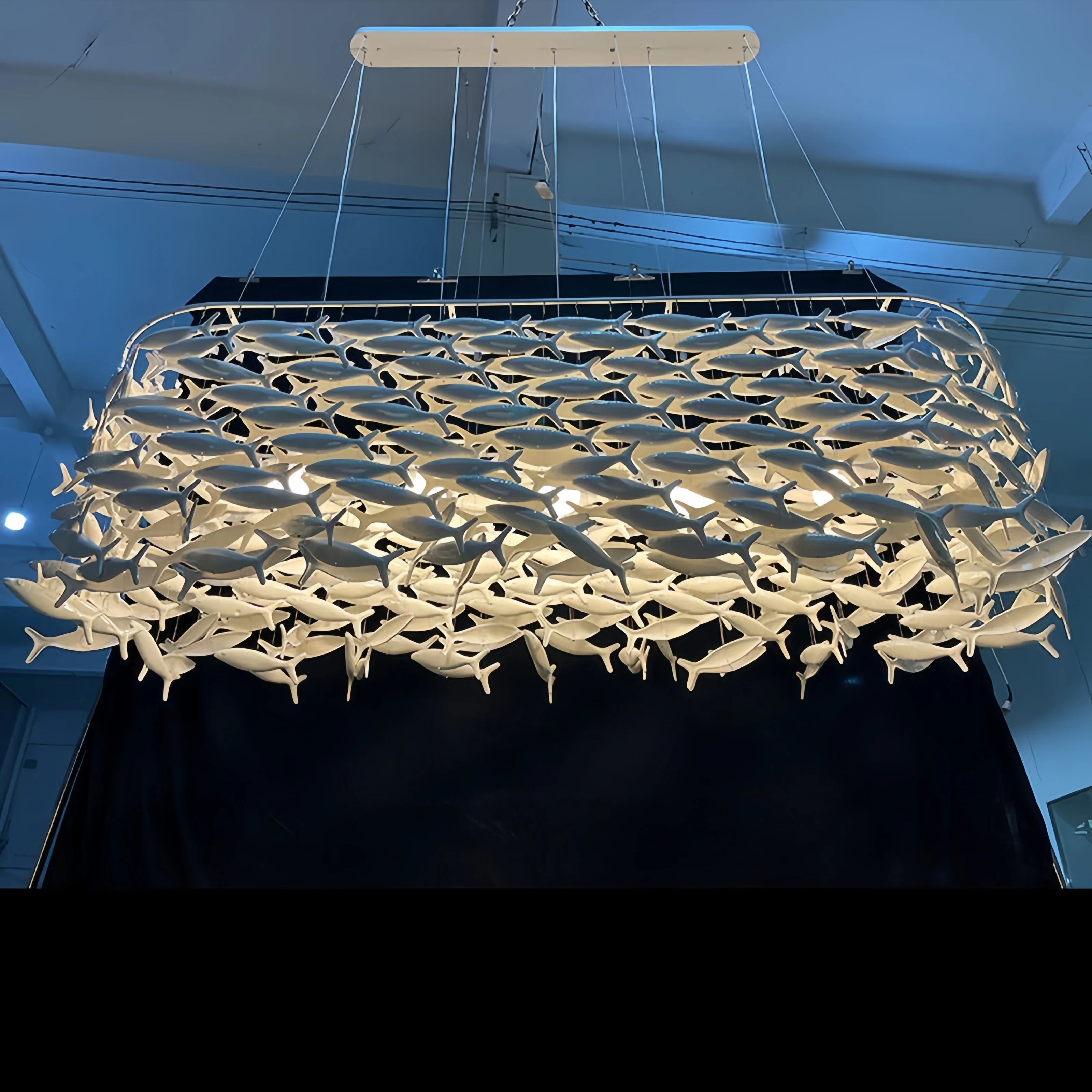 Artistic Porcelain Fish Chandelier – Unique Dining Room Lighting Fixture