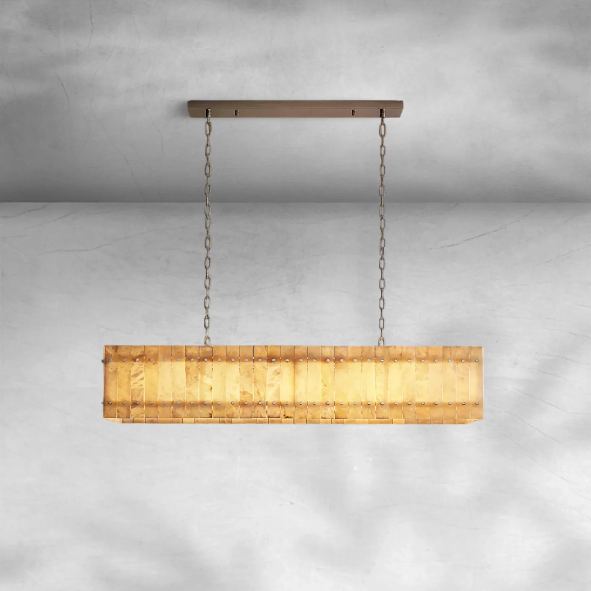 Sun Marcus Alabaster Linear Chandelier 54''72''