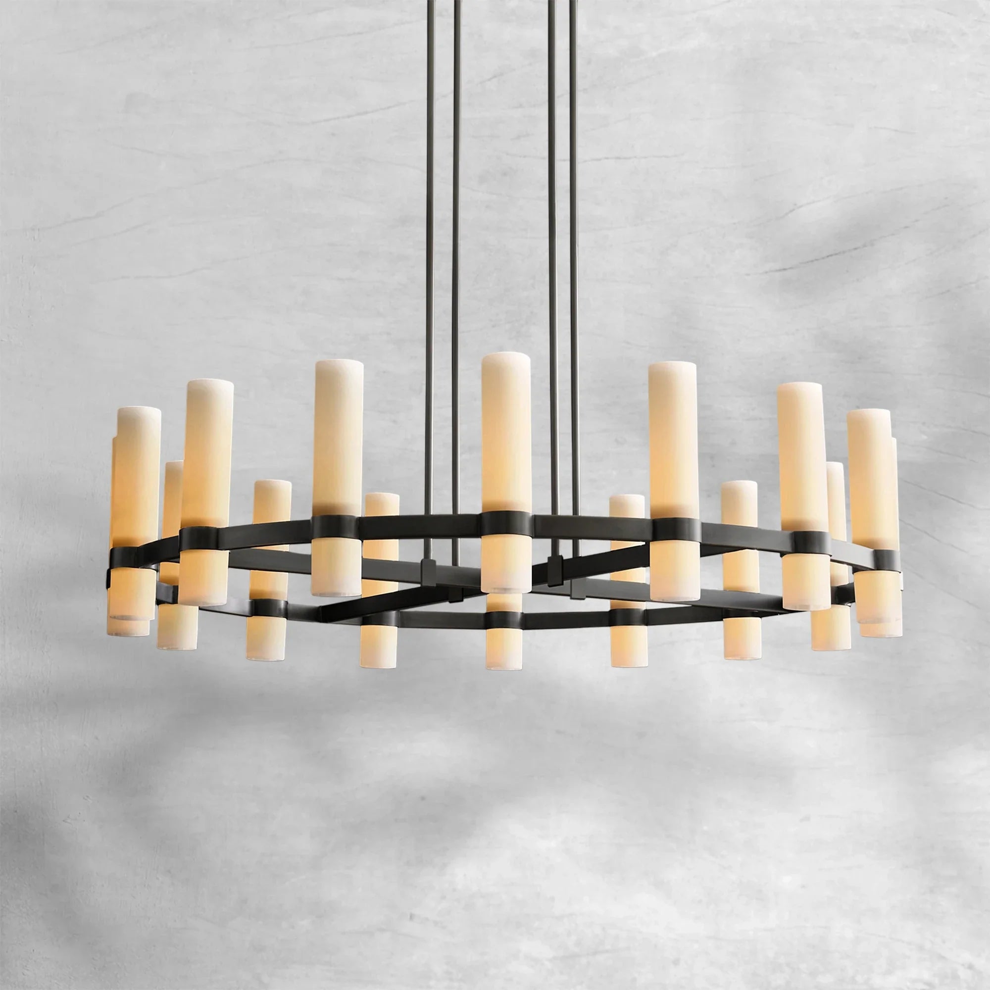 Lavelle Round Milk Glass Chandelier