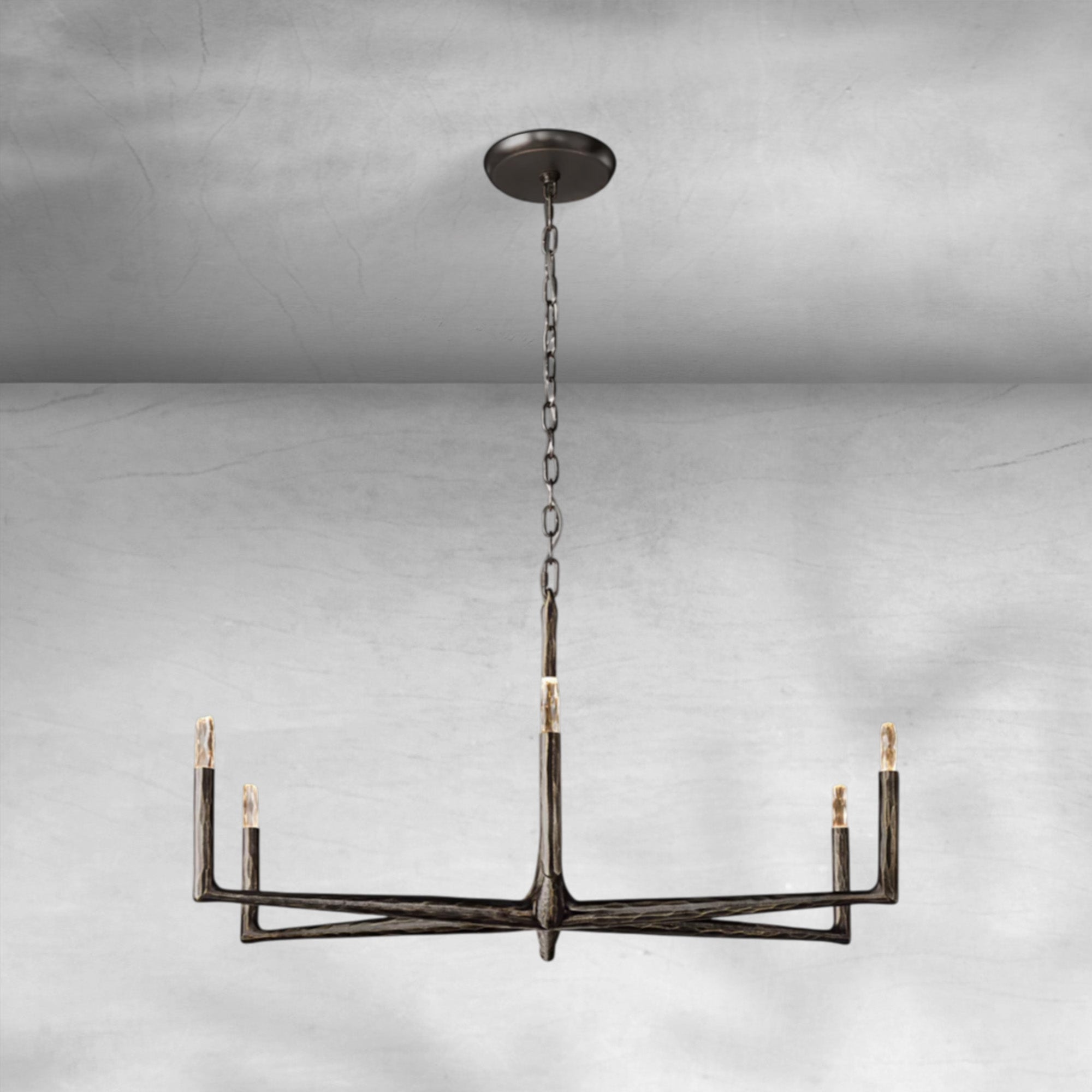 Thaddeas Forged Round Chandelier 36" 48” 60” 72”