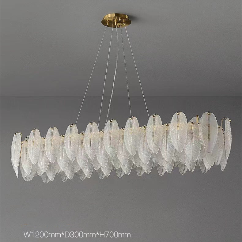 Aria Gilbert Feather rectangular Chandelier, Luxury Chandelie