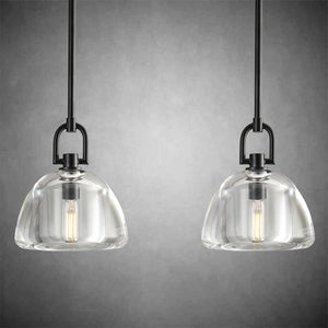 7" Glass Modern Black Pendant Lights(2PCS)