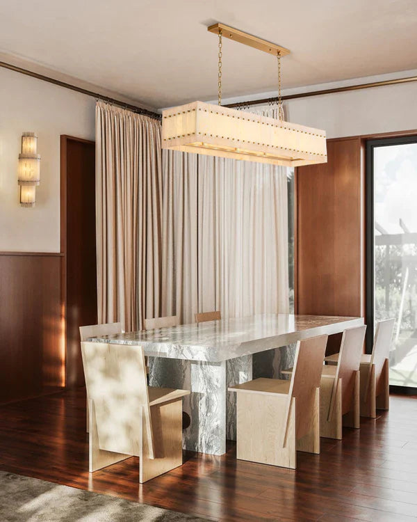 Sun Marcus Alabaster Linear Chandelier 54''72''