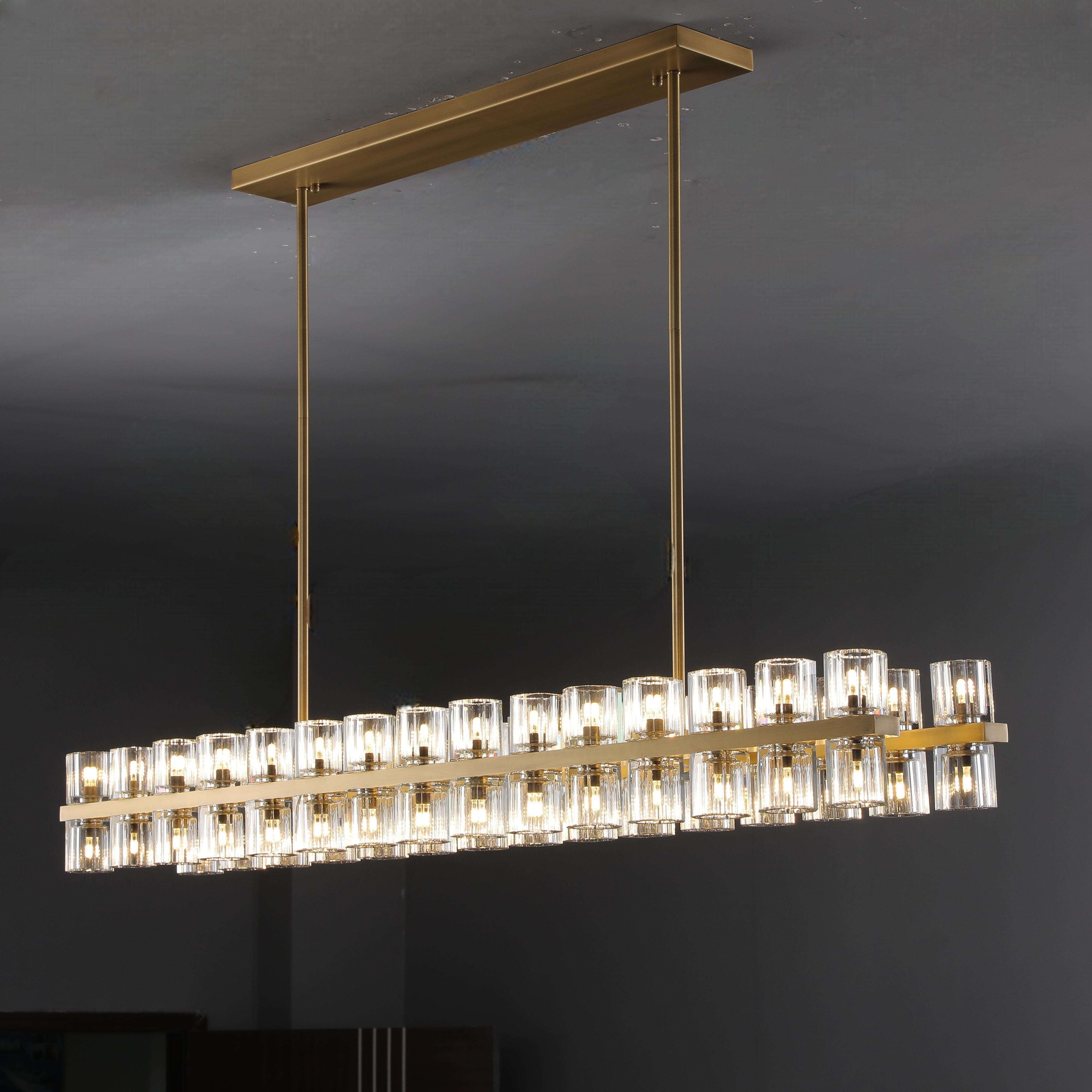 Arcachen Crystal Rectangular Chandelier 72"