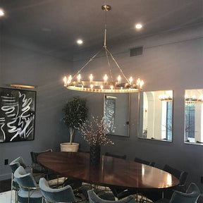 Aria Filament Vintage Round chandelier 38" 18-Lights for Living room