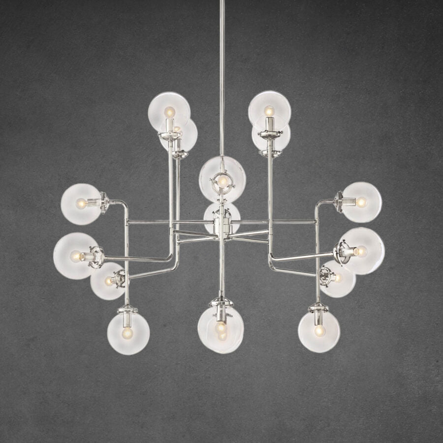 Bistro Globe Clear Glass Chandelier 56″