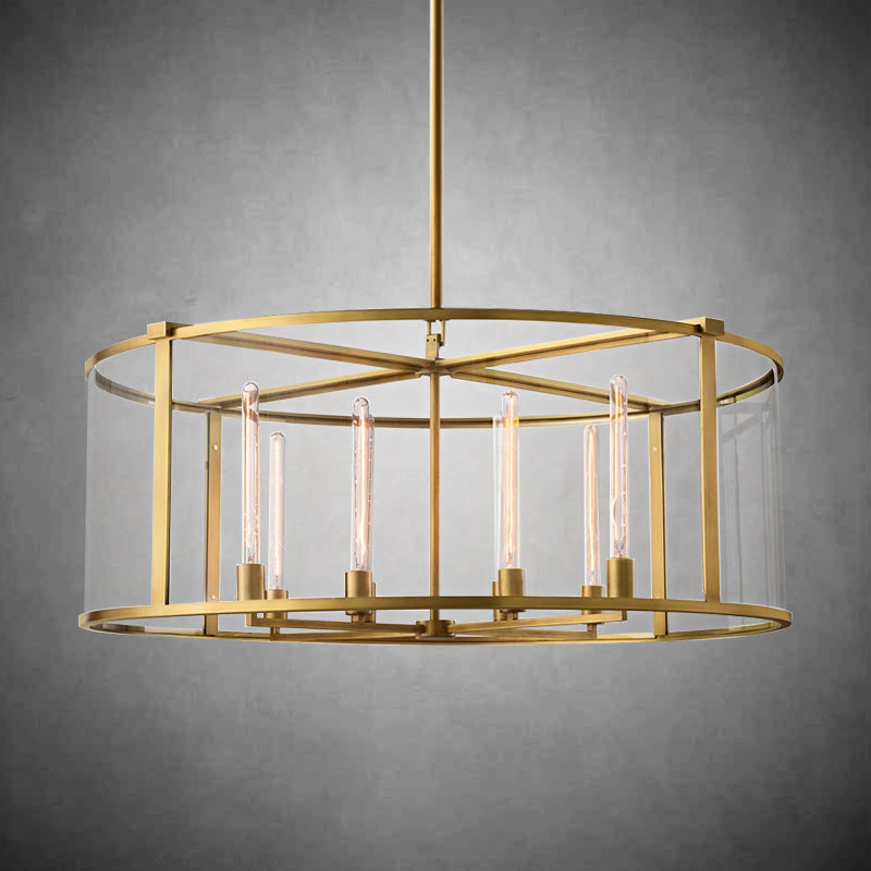 Baker Glass Lantern Modern Round Chandelier 33"44"55"