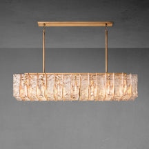 Lattic Smoke Glass Rectangular Chandelier 67″