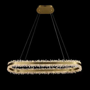 47 Inch Linear Chandelier Modern Quartz Crystal Chandelier for Dining Room - Arialamps