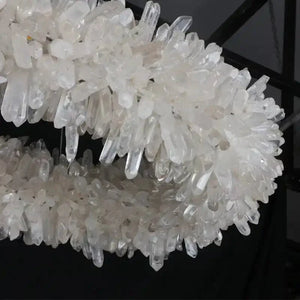 47'' Oval Modern Clear Geode Quartz Crystal Chandelier for Dining Room - Arialamps