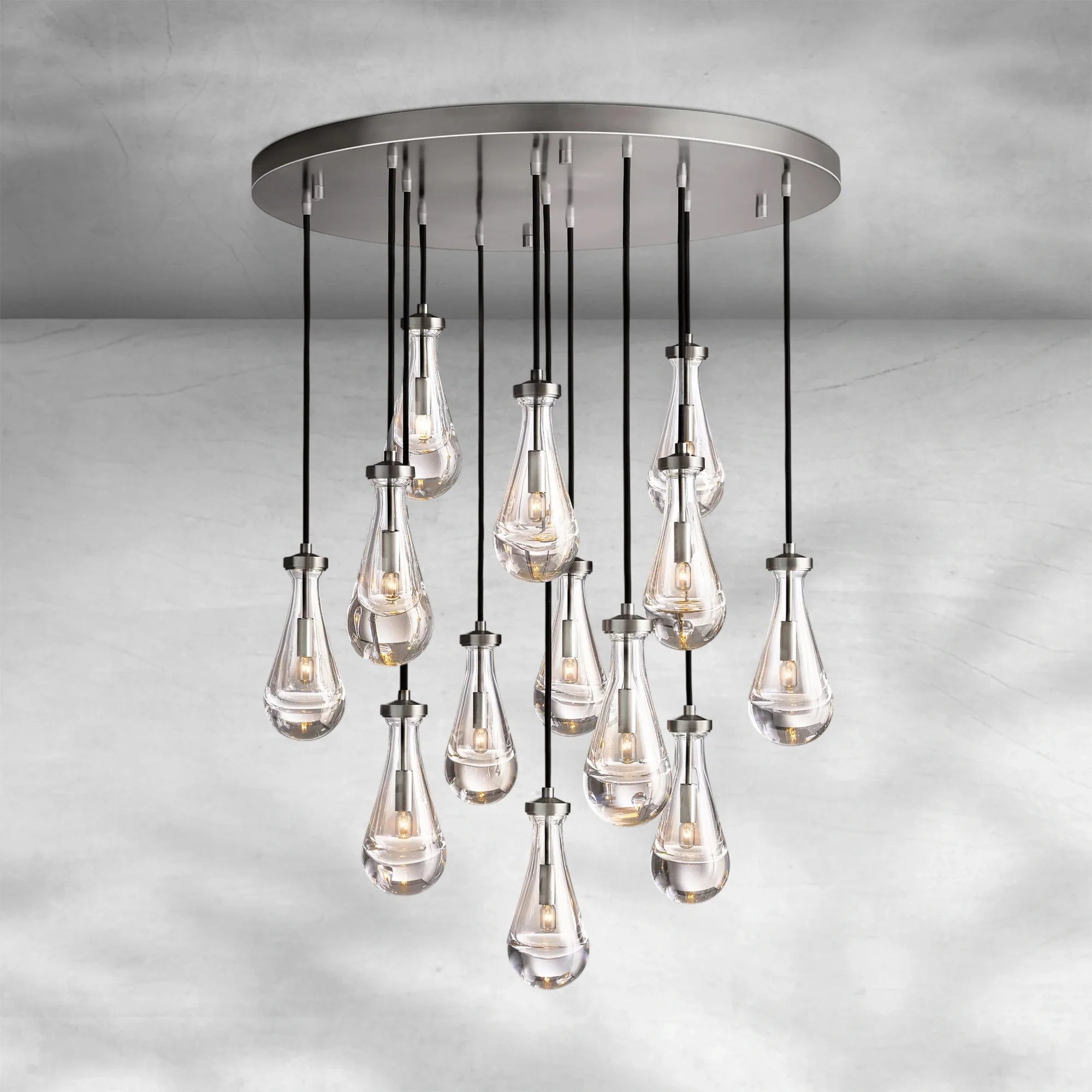 Raindrop Round Chandelier 36"