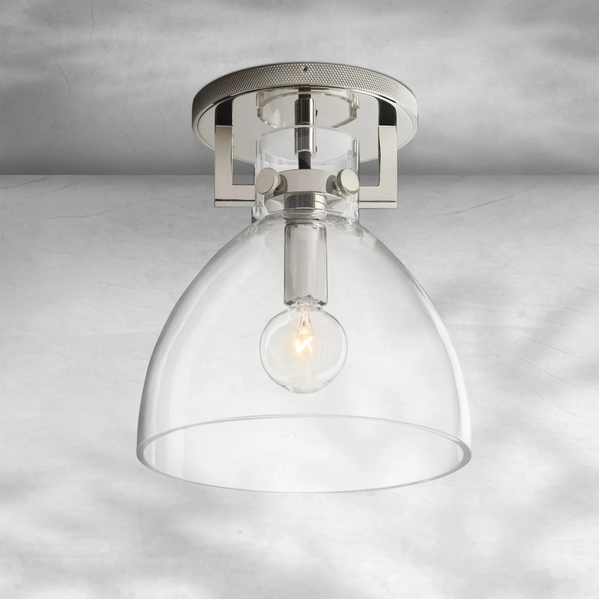 Machine Glass Cloche Flushmount