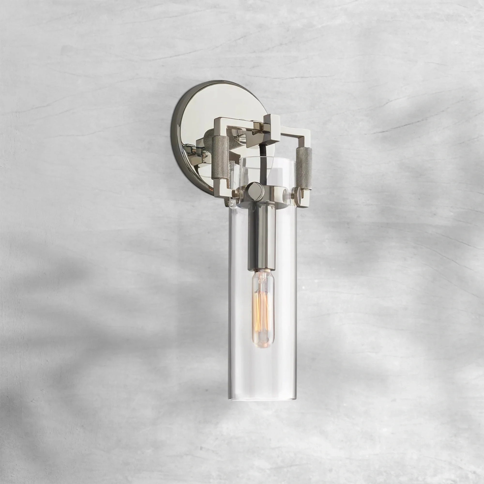 Machine Glass Cylinder Wall Sconce