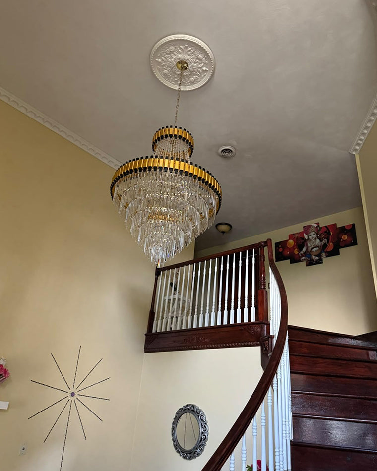 Aria Tiered Gold Crystal Chandelier