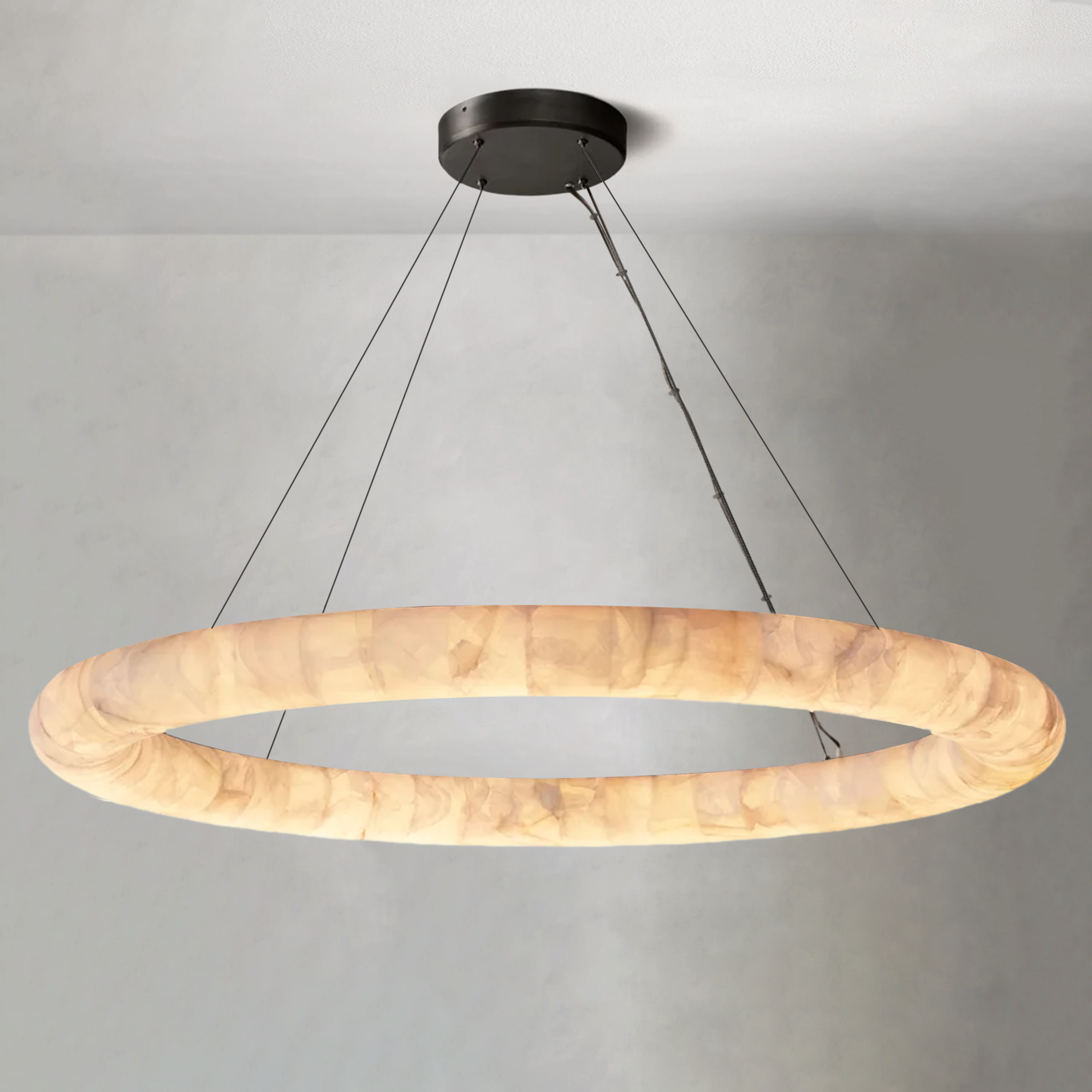 Rivaga Lisse Alabaster Round Chandelier 31" 41" 61"D