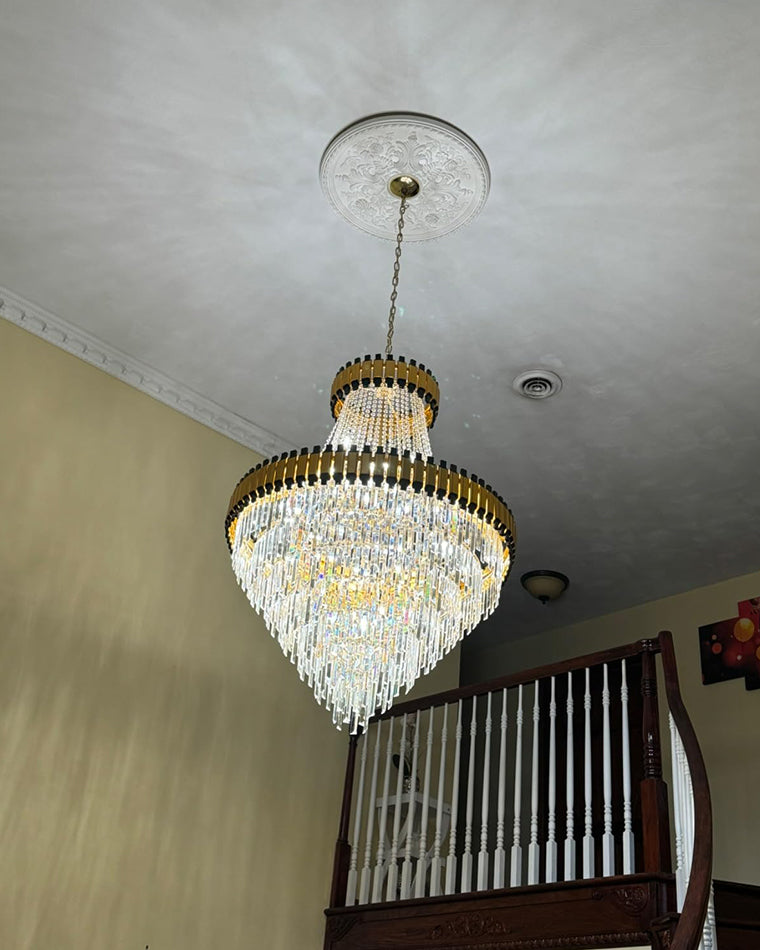 Aria Tiered Gold Crystal Chandelier