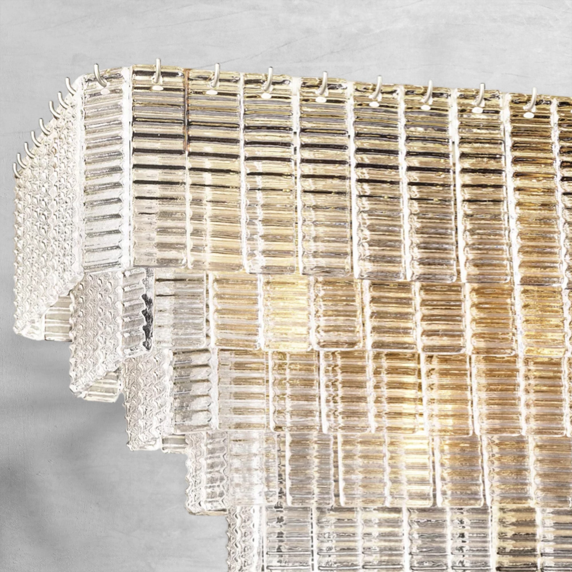 Sirena Clear Glass Rectangle Chandelier 59"