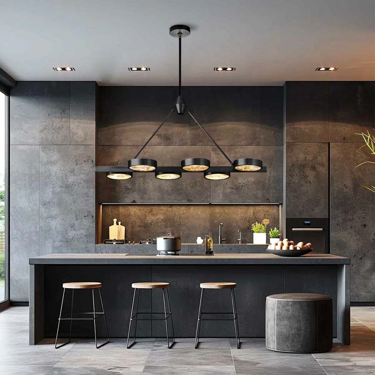 Aster Linear Brass Chandelier