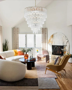 9 Light 20" Wide LED Lorelei Round Tiered Chandelier in Black Chain use for dining room American chandelier