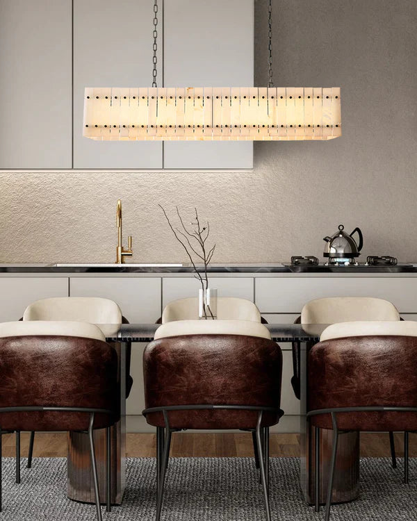 Sun Marcus Alabaster Linear Chandelier 54''72''