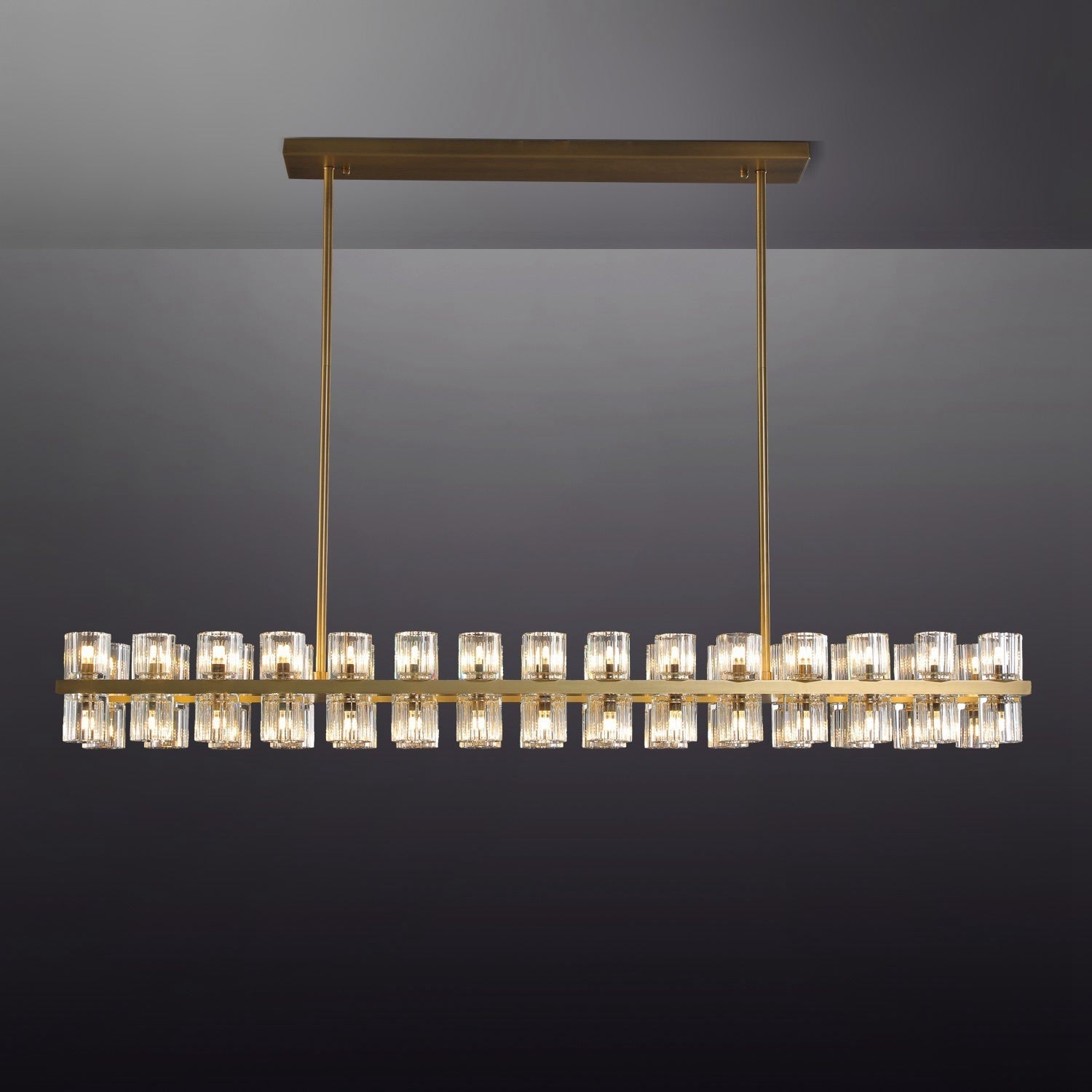 Arcachen Crystal Rectangular Chandelier 72"