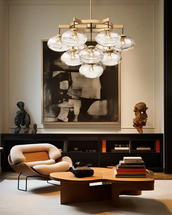 Cabrlet Clear Glass Round Chandelier 48"