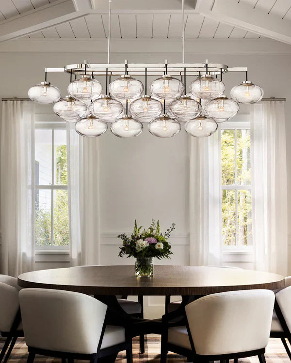 Cabrlet Clear Glass Linear Chandelier 54"