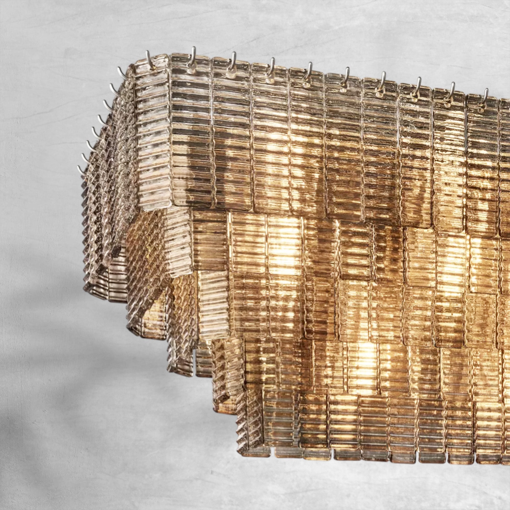 Sirena Smoke Glass Rectangle Chandelier 59"