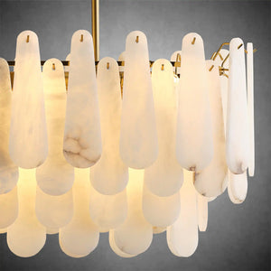 modern alabaster round pendant light