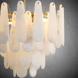 modern alabaster round pendant light
