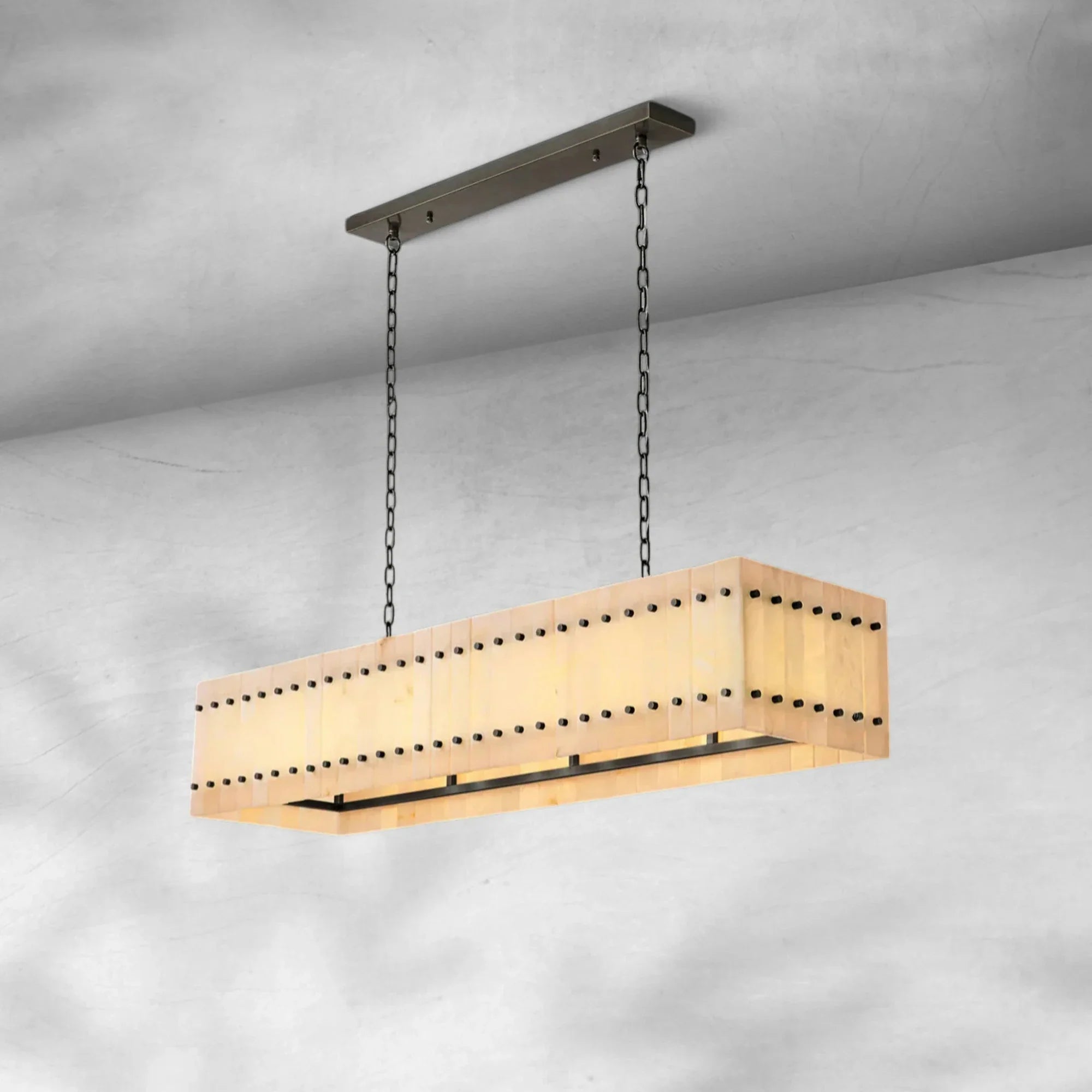 Sun Marcus Alabaster Linear Chandelier 54''72''