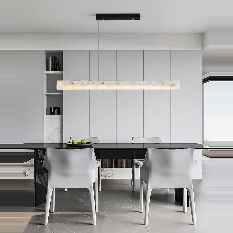 Aria 60" Natural Marble Kitchen Island Chandelier