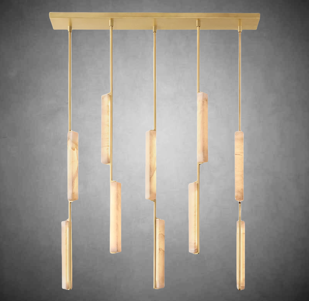 Auduben Alabaster Linear Chandelier 54“