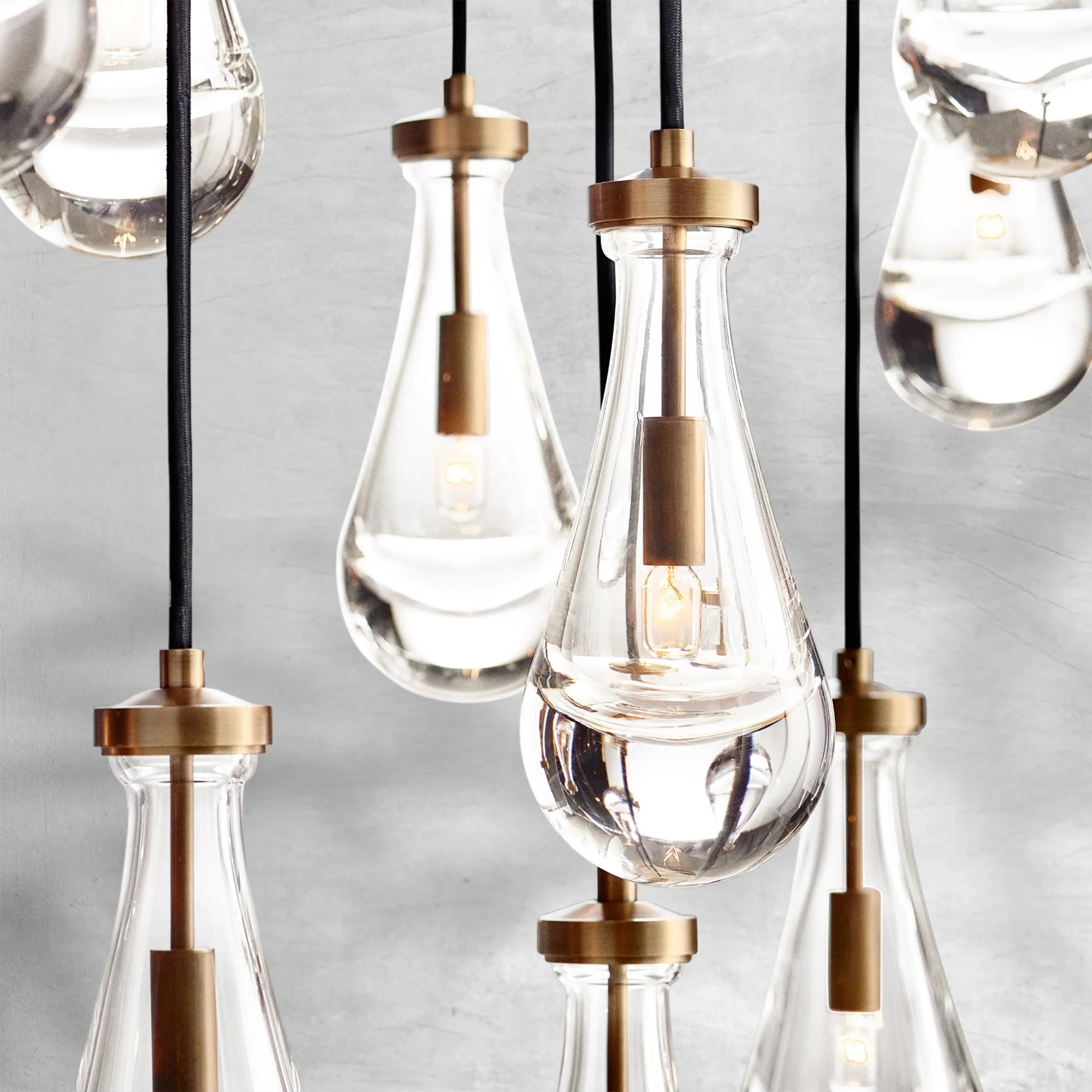 Raindrop Glass Linear Chandelier 54"