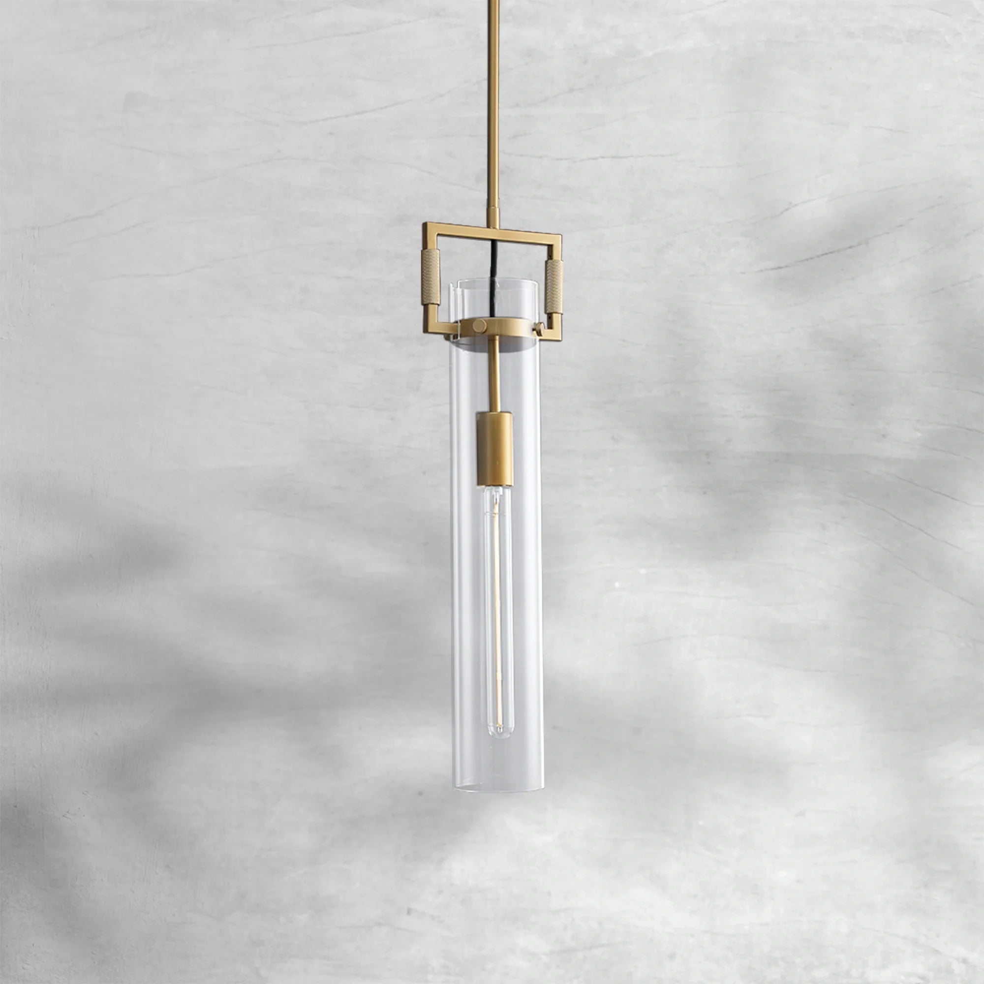 Machine Glass Cylinder Pendant 12"22"
