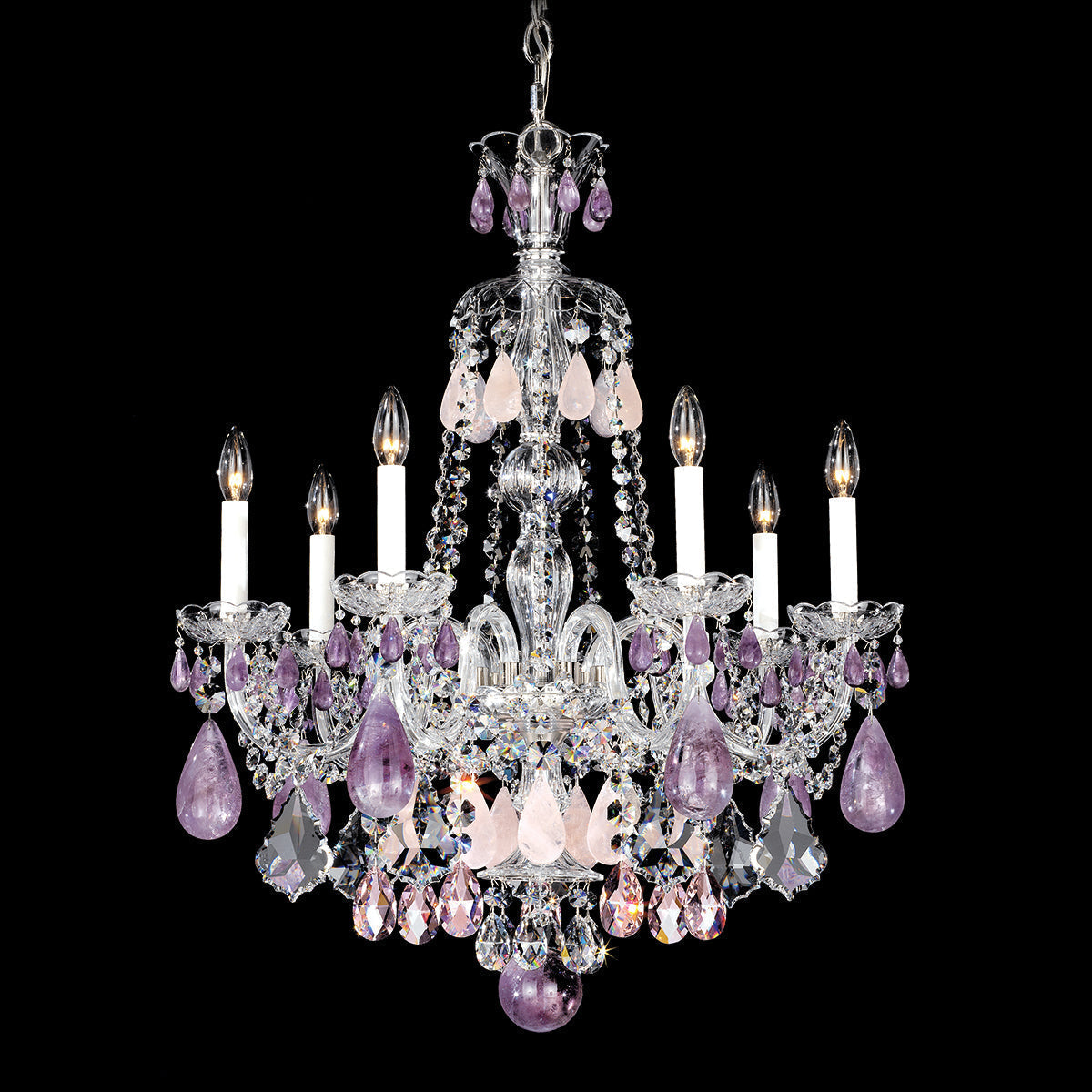 Hamilton Rock Crystal 7-Light Chandelier 24"