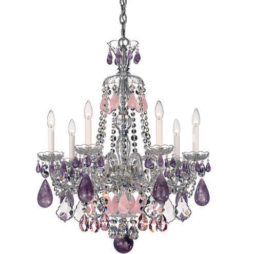 Hamilton Rock Crystal 7-Light Chandelier 24"